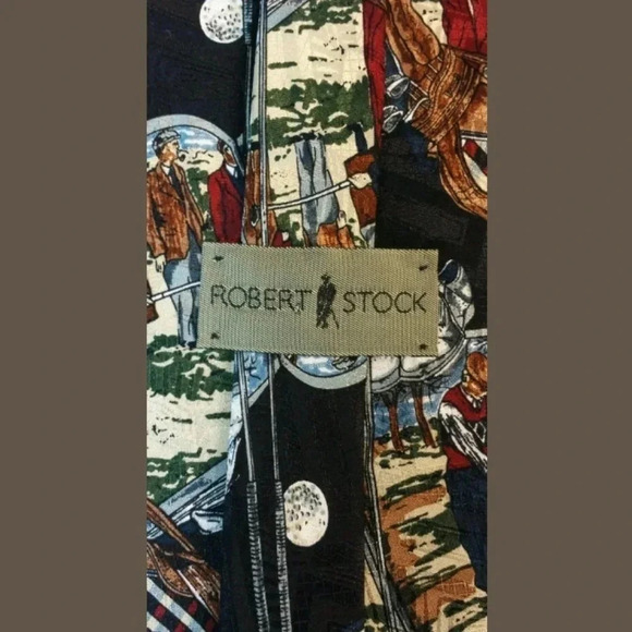 Vintage Robert Stock Golf Print Neck Tie - Picture 3 of 5